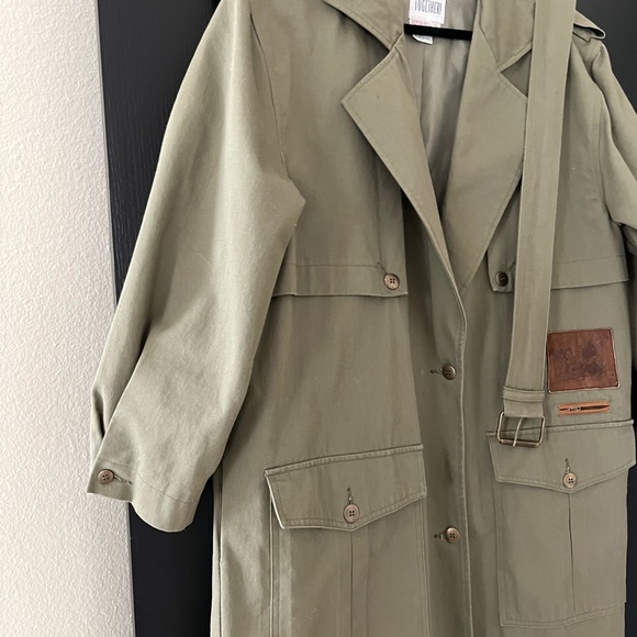 Together green women’s trench coat size 12 - Picture 3 of 5